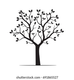 Black Tree. Vector Illustration.