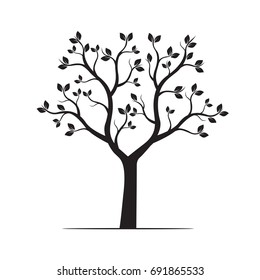 Black Tree Vector Illustration Stock Vector (Royalty Free) 691865527 ...