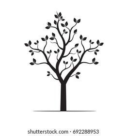 Black Tree Vector Illustration Stock Vector (Royalty Free) 691865527 ...