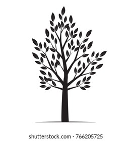 Black Tree. Vector Illustration.