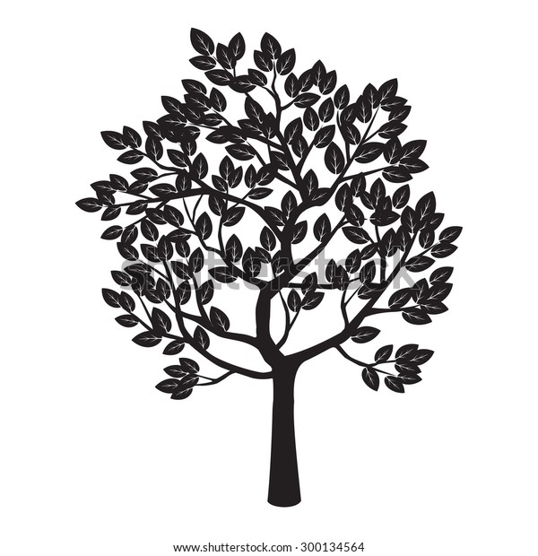 Black Tree Vector Illustration Stock Vector (Royalty Free) 300134564