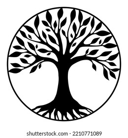 Black Tree. Vector Illustration. Isolated object on white background.