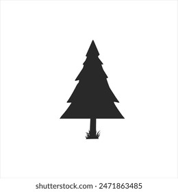 Black tree vector illustration on white background silhouette art black white stock plant icon illustration
