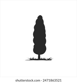 Black tree vector illustration on white background silhouette art black white stock plant icon illustration