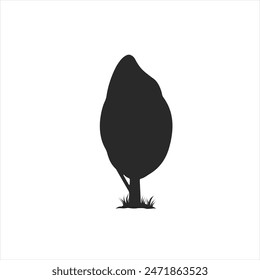 Black tree vector illustration on white background silhouette art black white stock plant icon illustration