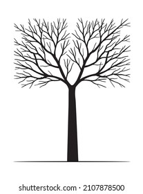 Árbol negro. Ilustración del contorno del vector.