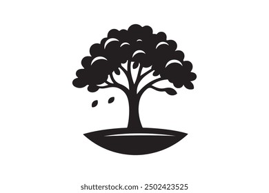 Black tree with white background classic design eps 10.