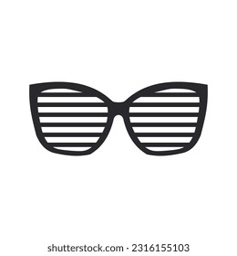 Black trendy retro glasses on a white background. Sunglasses stylish. Vector.