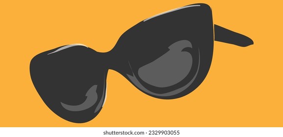 black trendy sunglasses female glasses vector illustration