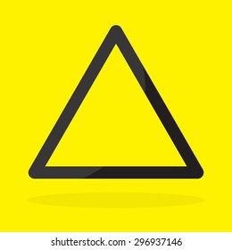 black Triangle blank hazard warning sign on  yellow