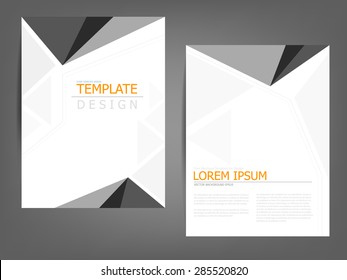 Black triangle brochure template flyer background design for A4 paper size with white space for text and message design
