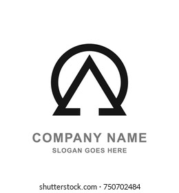 Black Triangle Circle Technology Logo Vector Icon 