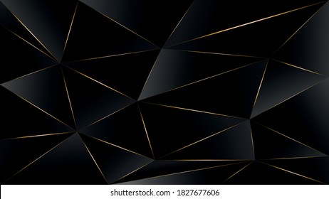 black triangle, dark wallpaper background with gold border line path