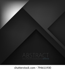 Black triangle and geometric vector background for design
