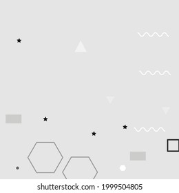 Black Triangle Gray Digital Geometrical Art Illustration. Polygon White Chaos Vector Background. Calm Silver Square Shadows Modern Hipster Style Background. Oval Pastel Grey Modern Art Pattern.