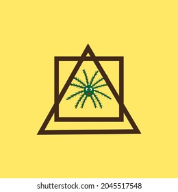 Black  Triangle In Gross Square Button Spider Icons