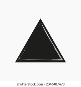 Black triangle icon with gray lines. Geometric figure. Outline symbol collection. Vector illustration. Stock image. 