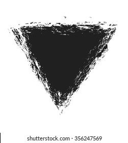 Black Triangle Ink Splash Background, Vector Grunge Paint Brush