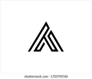 black triangle line in the form of letter AT