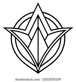 Logotipo del triángulo negro, ilustración del tatuaje, Vector