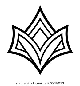 Schwarzes Dreieck-Logo, Tätowierungsgrafik, Vektor. Tribal Art Tattoo Set mit Maori ethnischen Elementen.