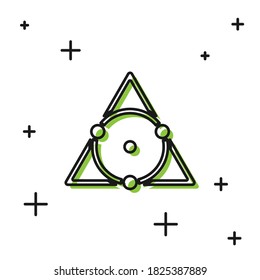 Black Triangle math icon isolated on white background.  Vector Illustration