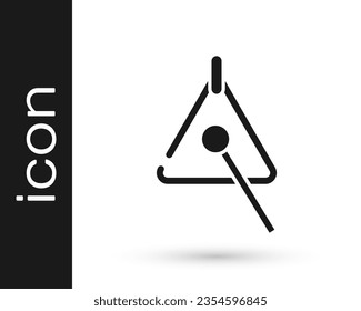 Black Triangle musical instrument icon isolated on white background.  Vector