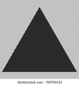black triangle on striped background