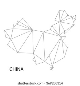 black triangle outline of China map