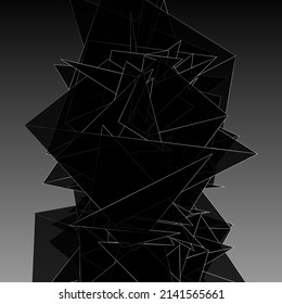 black triangle outline line background sharp club poster illustration geometric stained glass