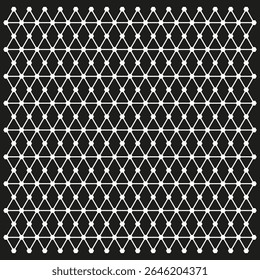 Padrão de triângulo preto. Malha geométrica escura. Textura da rede angular. Grade triangular vetorial.