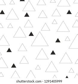 black triangle pattern monochrome geometric shape random vector background isolated on white
