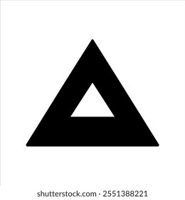 Black triangle ruler silhouette vector illustration on white background