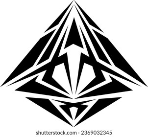 Black triangle tattoo, tattoo illustration, vector on a white background.