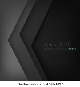 Black triangle vector background arrow angle paper layer overlap on black space for text and message artwork background design