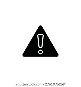 A black triangle with a white exclamation mark, used as a warning sign to indicate caution or danger.