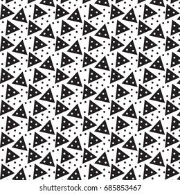 black triangle with white polka dot inside and black dot outside pattern background vector illustration image