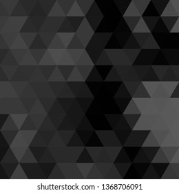 Black triangles background. Abstract polygonal illustration. Vector geometric image