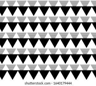 Black triangles in modern style on light background. Hipster cover page. Abstract modern geometric pattern. Abstract triangle backgdrop. Flyer design background. Minimal design symbol.