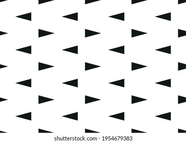 Black triangles on a white background. Seamless texture.