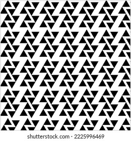 Black triangles pattern. Triangle art. Ink paint brush stain. Vector illustration. Stock image. 