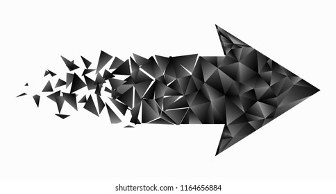 Black triangular arrow logo. Abstract vector illustration.