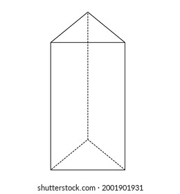 black triangular base prism lines on white background