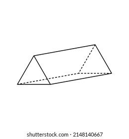 black triangular base prism lines on white background
