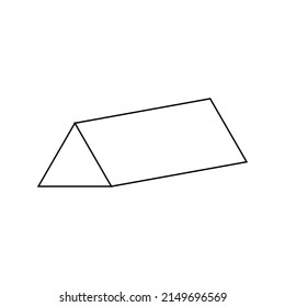 black triangular base prism lines on white background