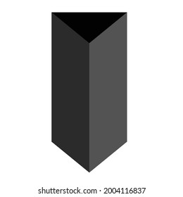 black triangular base prism on white background