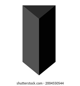 black triangular base prism on white background
