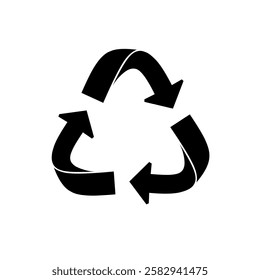 Black triangular eco recycle icons - vector