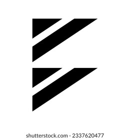 Black Triangular Flag Shaped Letter B Icon on a White Background