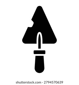 A black triangular head tool icon resembling a paintbrush on white background for design